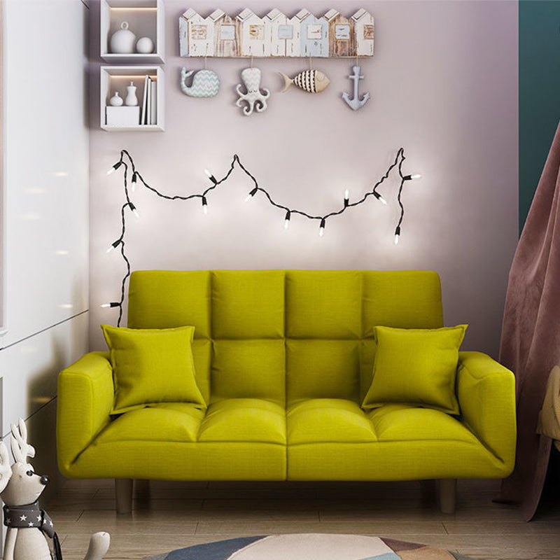 Linen Blend Contemporary Square Sofa Convertible Sofa, 45.66" L X 17.71" W X 25.98" H
