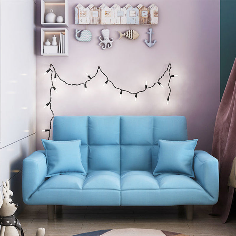 Linen Blend Contemporary Square Sofa Convertible Sofa, 45.66" L X 17.71" W X 25.98" H