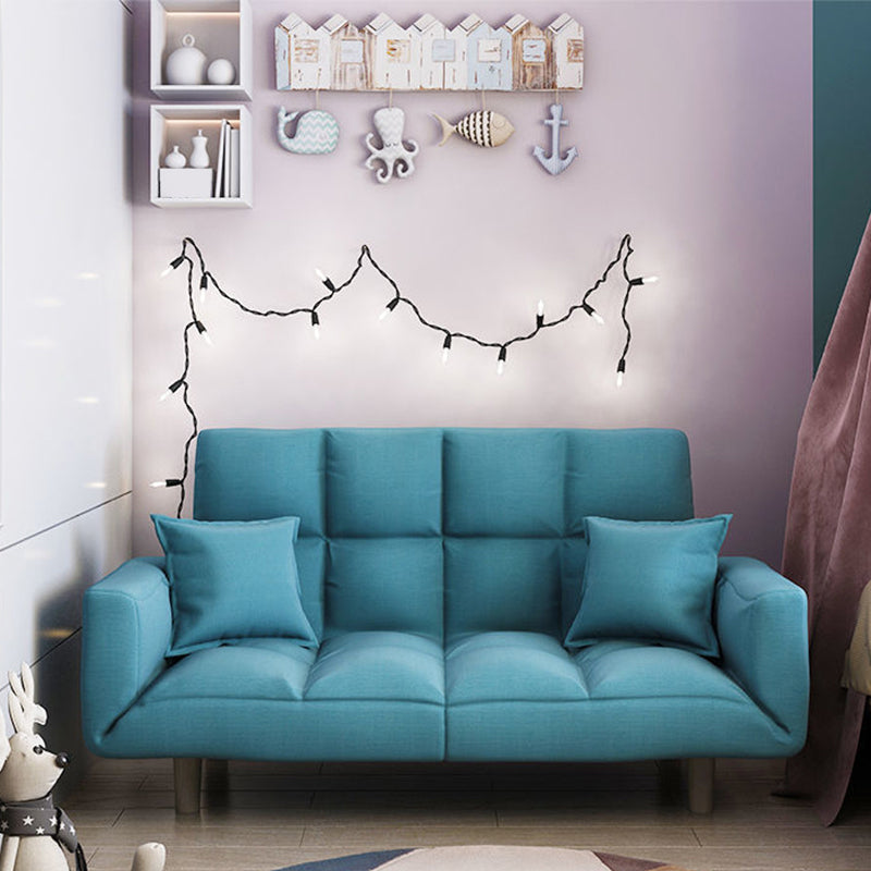 Linen Blend Contemporary Square Sofa Convertible Sofa, 45.66" L X 17.71" W X 25.98" H