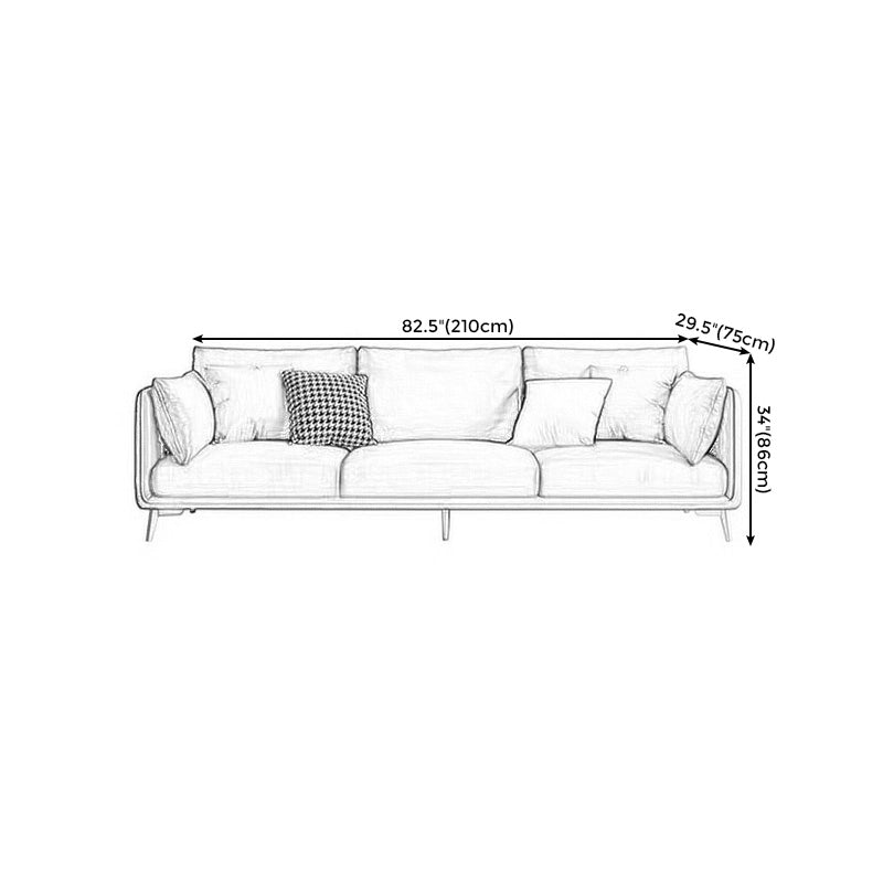Stationary Stain Resistant Faux Leather 3-seater Pillow Top Arm Sofa