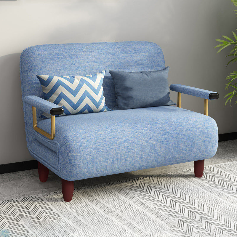 Contemporary Linen Sofa Bed with Pillow Back for Apartment and Bonus Room