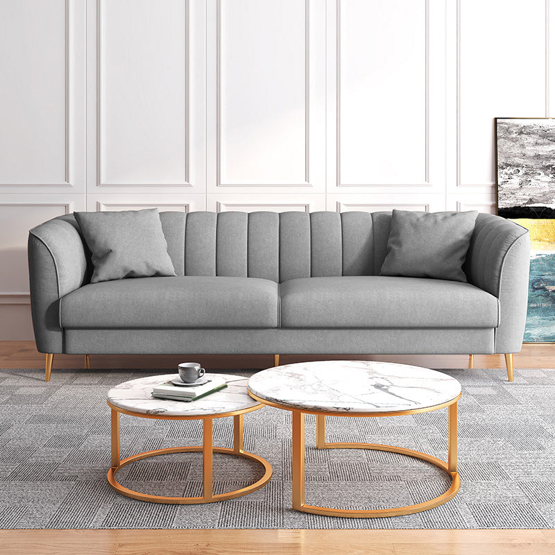 Stationary Living Room Flared Arm Standard Light-grey Modern Sofa
