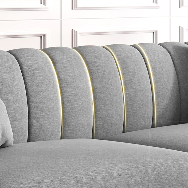 Stationary Living Room Flared Arm Standard Light-grey Modern Sofa