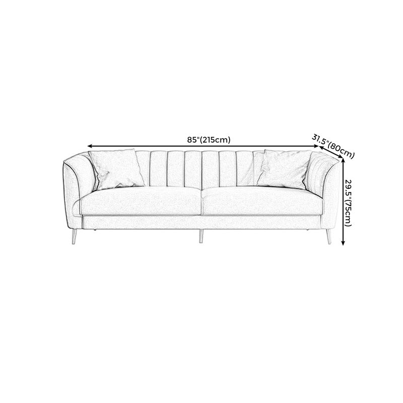 Stationary Living Room Flared Arm Standard Light-grey Modern Sofa
