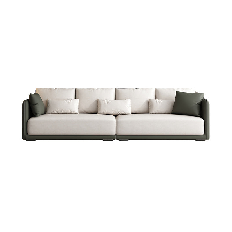 Faux Leather Sectional/Sofa with Pillow Back and Square Arms