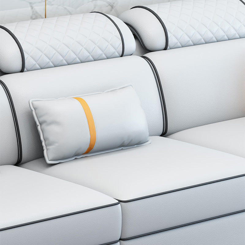 U-Shaped Velvet and Faux Leather Modular Furniture Sectionals for 7 People