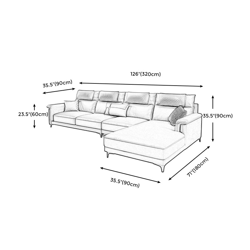 Pillow Top Arm Contemporary Back Settee Couch with Pillows in Gray