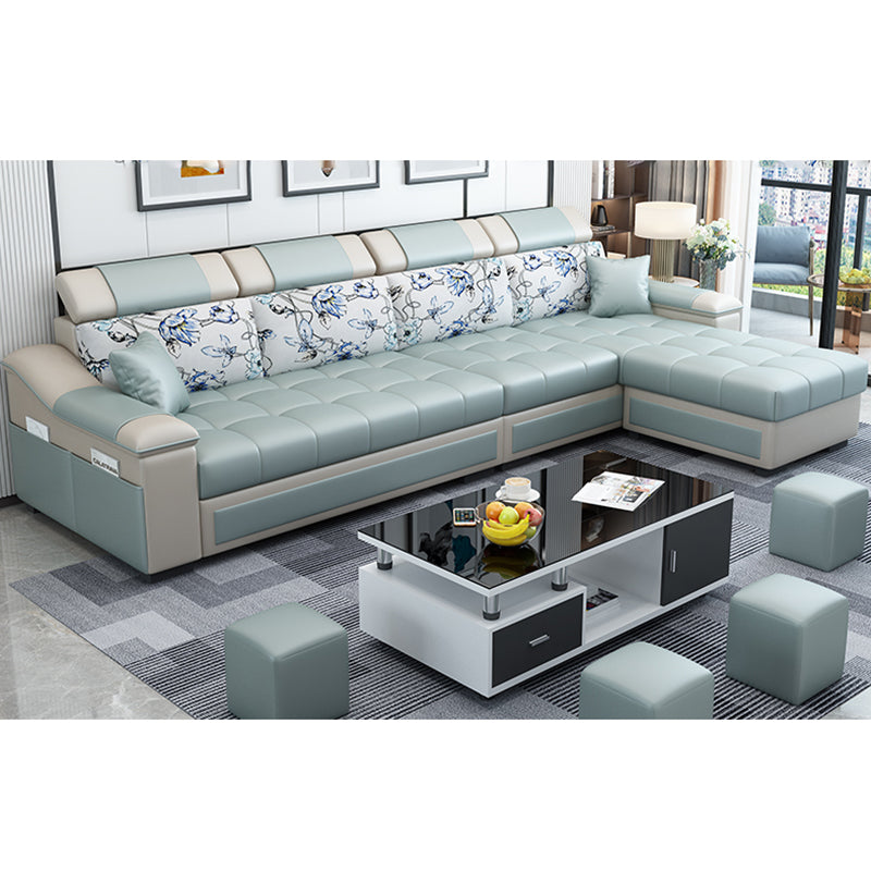 Contemporary Pillow Top Arm Reversible L-Shape Furniture Sectionals