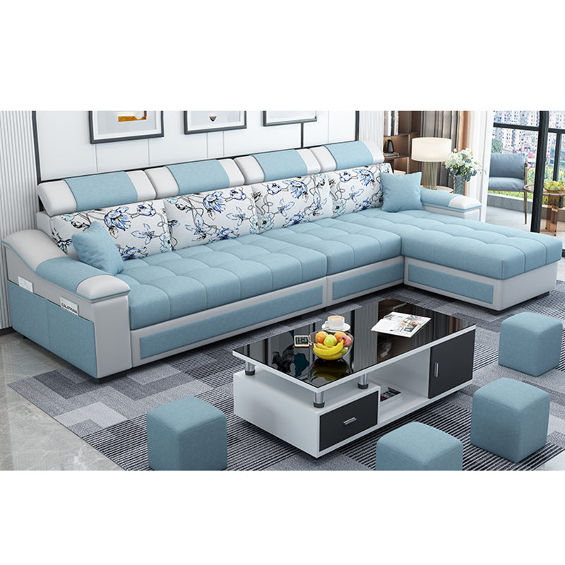 Contemporary Pillow Top Arm Reversible L-Shape Furniture Sectionals