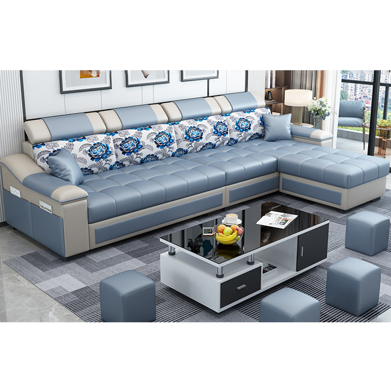 Contemporary Pillow Top Arm Reversible L-Shape Furniture Sectionals