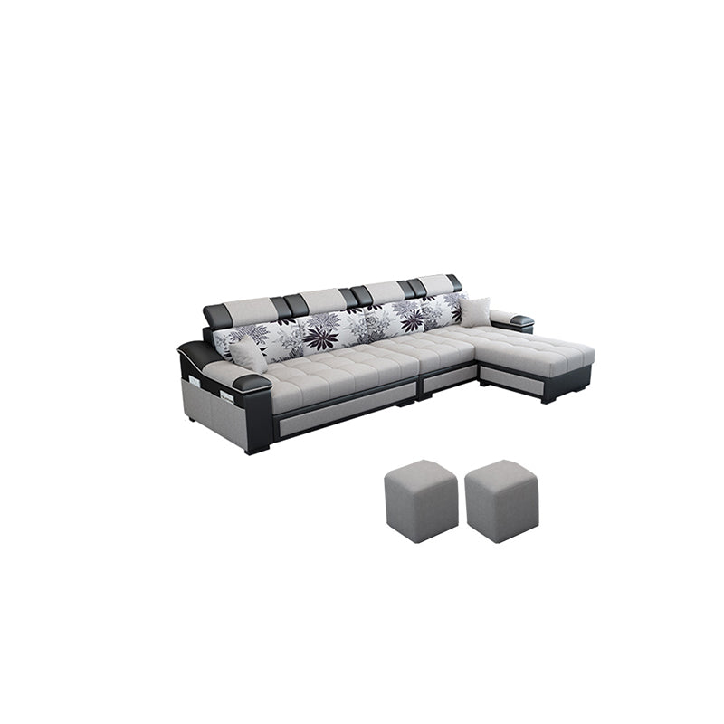 Contemporary Pillow Top Arm Reversible L-Shape Furniture Sectionals