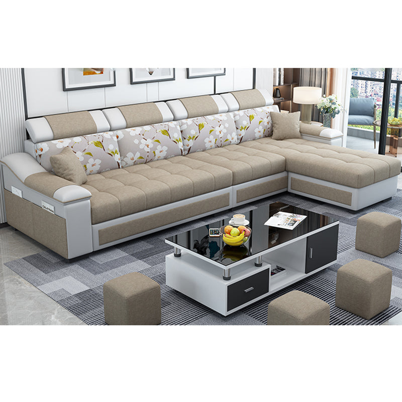 Contemporary Pillow Top Arm Reversible L-Shape Furniture Sectionals