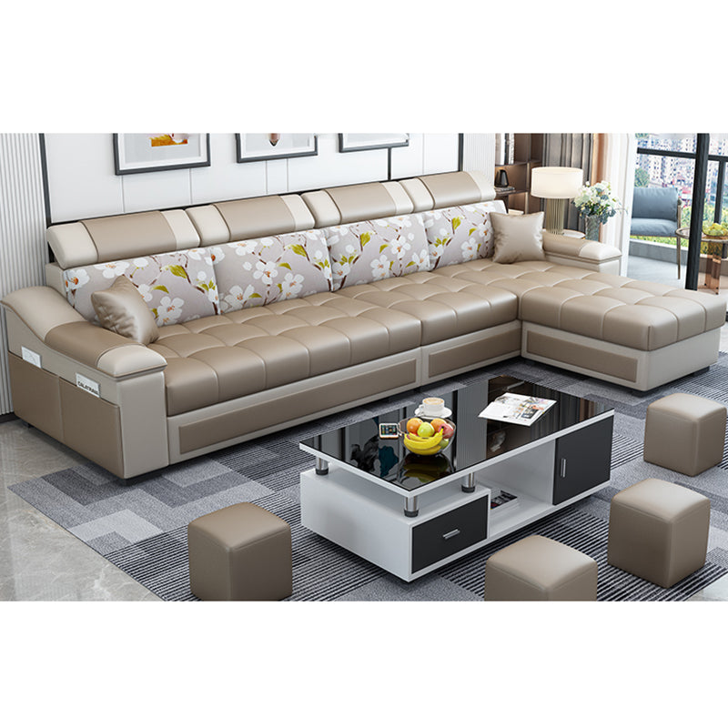 Contemporary Pillow Top Arm Reversible L-Shape Furniture Sectionals