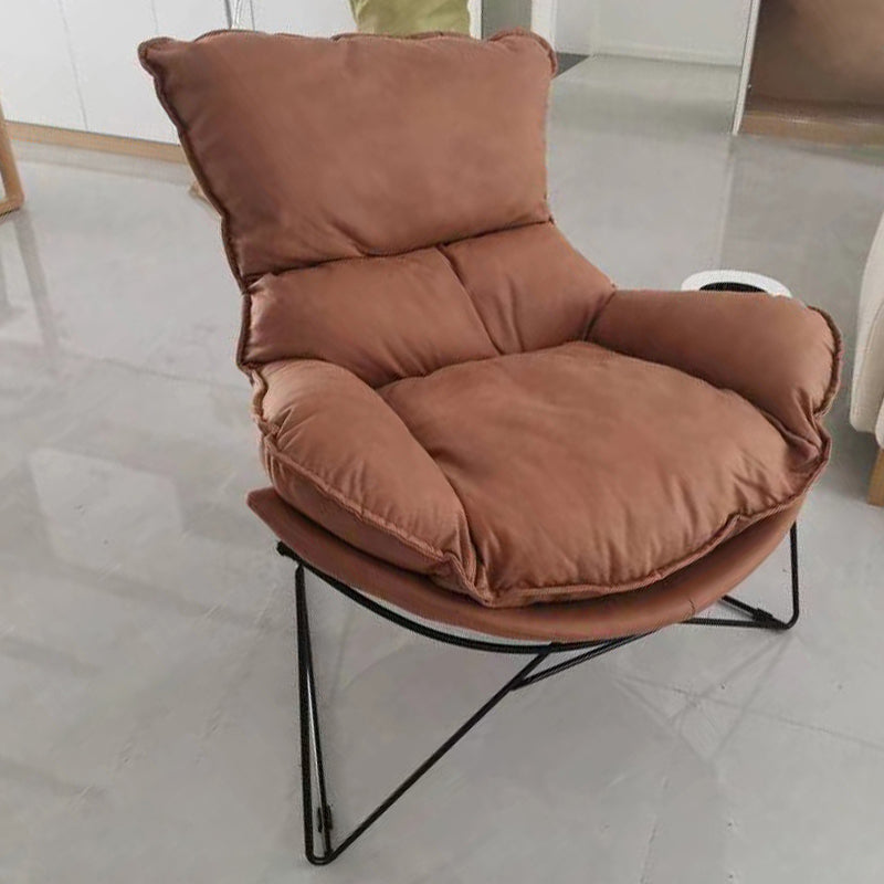 Faux Leather Armless Lounge Chair 34.25" L x 37.40" W x 34.64" H Cushion Back Chair