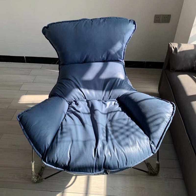 Faux Leather Armless Lounge Chair 34.25" L x 37.40" W x 34.64" H Cushion Back Chair