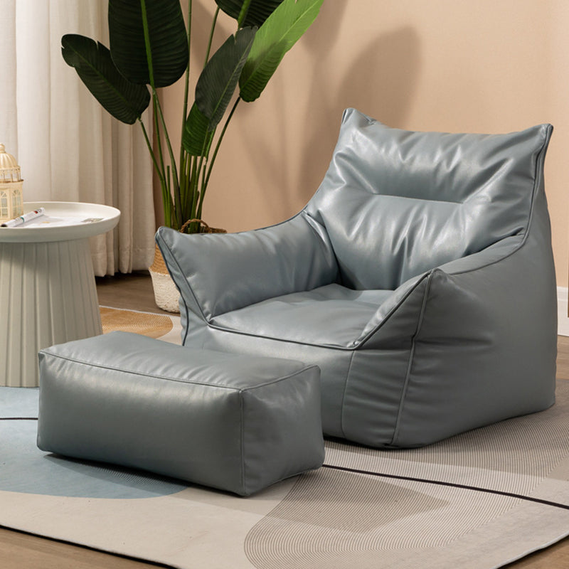 Bonded Leather Lounge Accent Chair with Flared Arms for Living Room