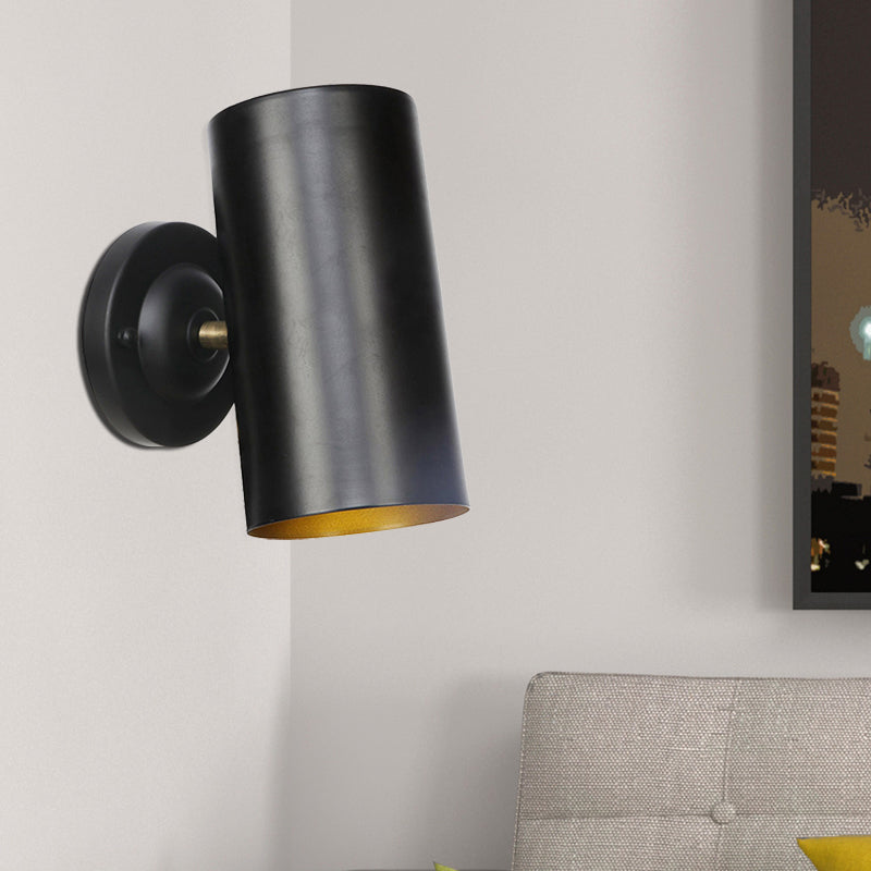 1 luminaire mural cylindrique léger Ferme de finition noire Mont métallique Mount Mount pour le chevet, 4 "/ 6" W