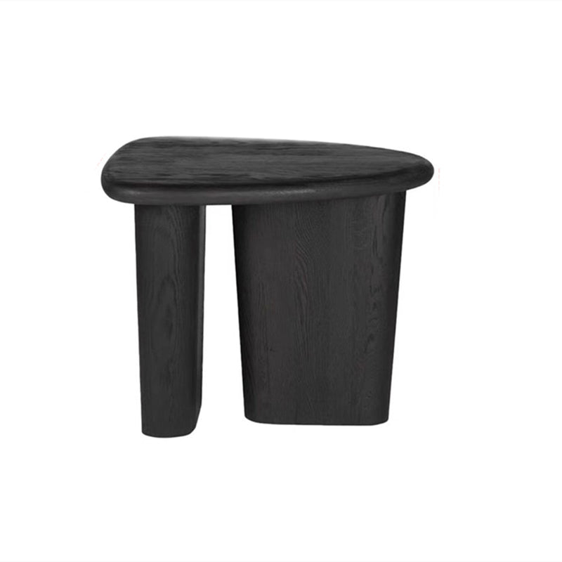 North European Oval Coffee Table Wood Cocktail Table in Black