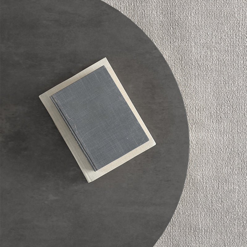 Mid-Century Modern Coffee Table Round Drum Coffee Table in Grey