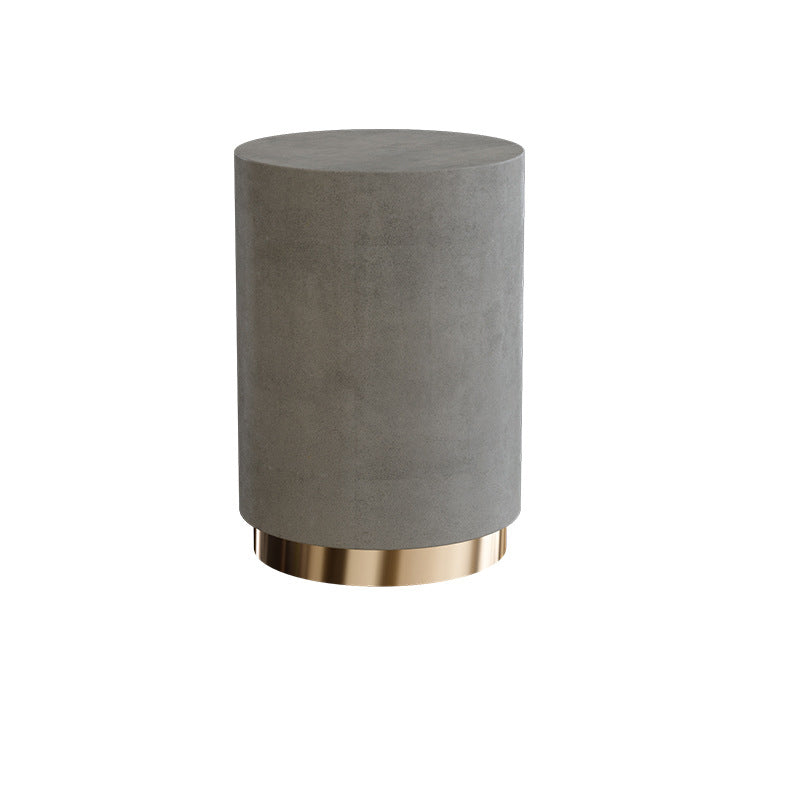 Mid-Century Modern Coffee Table Round Drum Coffee Table in Grey