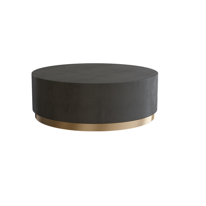 Mid-Century Modern Coffee Table Round Drum Coffee Table in Grey