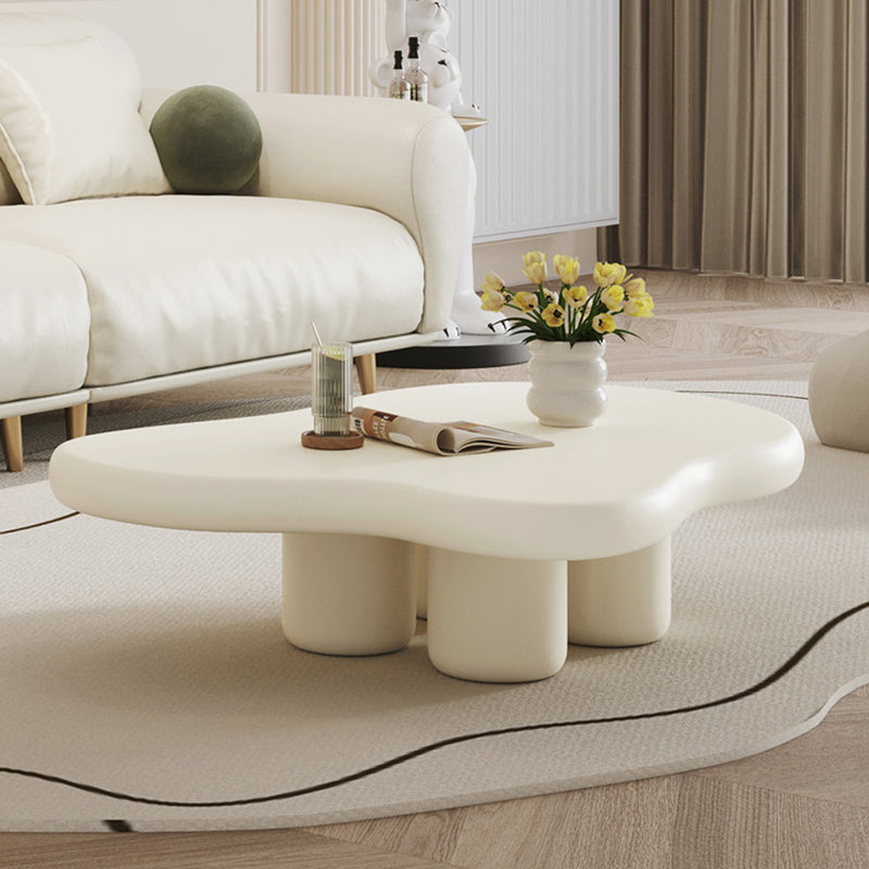 4 Legs Cloud Shaped Coffee Table Solid Wood 1 Single Cocktail Table
