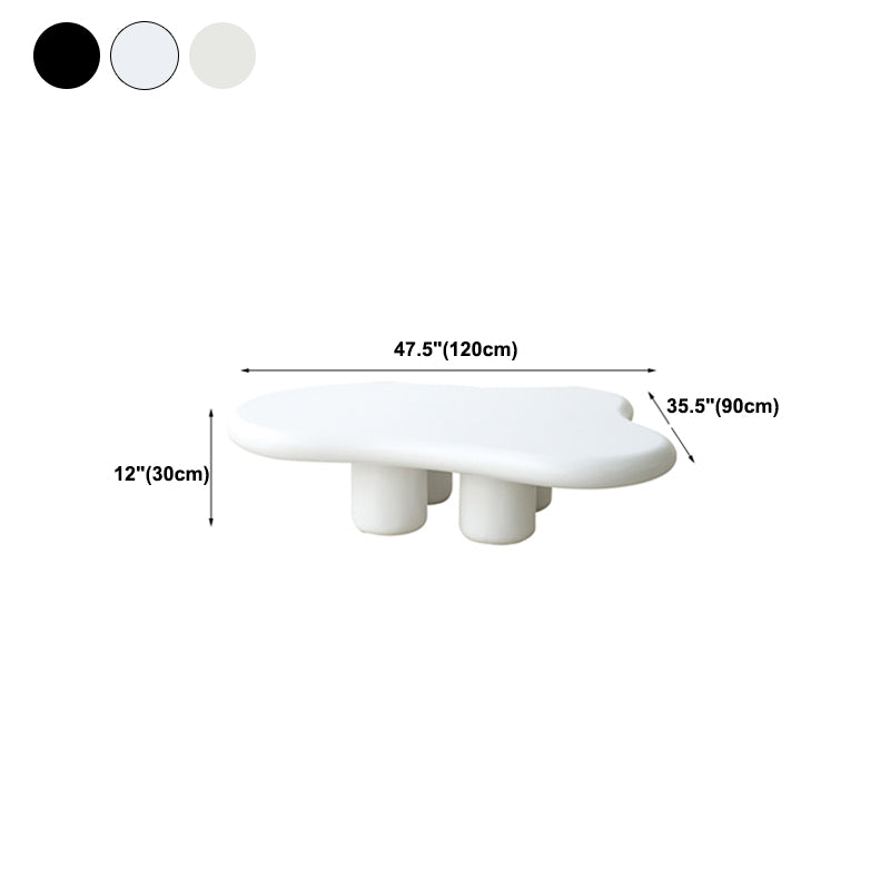4 Legs Cloud Shaped Coffee Table Solid Wood 1 Single Cocktail Table