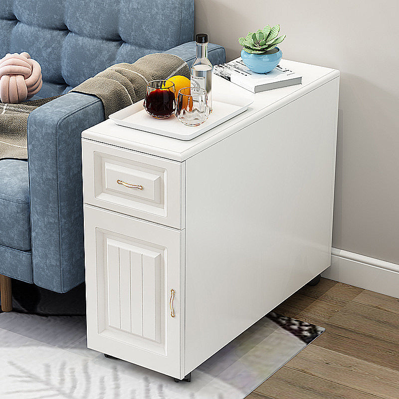 Contemporary Rectangular End Table Removanle Wood Sofa Side Table with Storage