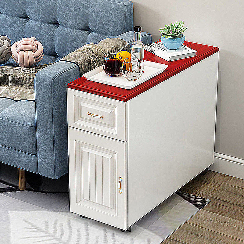 Contemporary Rectangular End Table Removanle Wood Sofa Side Table with Storage