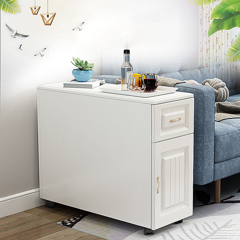 Contemporary Rectangular End Table Removanle Wood Sofa Side Table with Storage