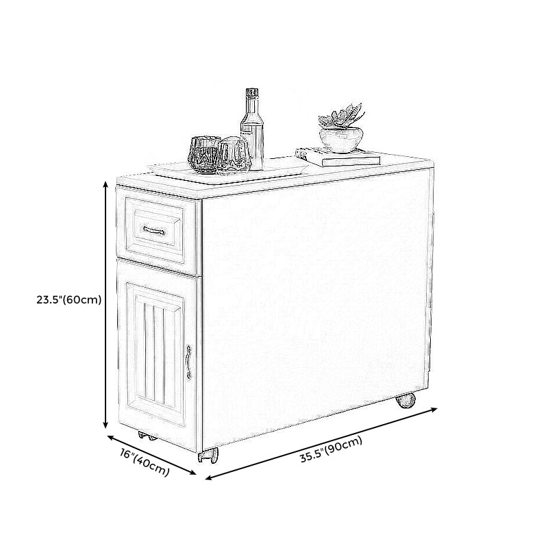 Contemporary Rectangular End Table Removanle Wood Sofa Side Table with Storage