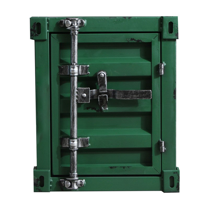 Industrial Rectangular Bedside Cabinet Metal Night Table with Storage