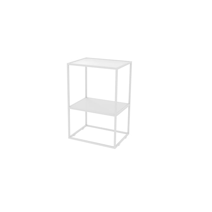 Contemporary Open Storage Nightstand  Metal Night Table with Shelves