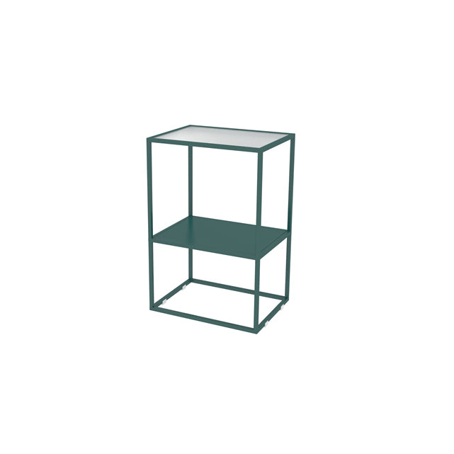 Contemporary Open Storage Nightstand  Metal Night Table with Shelves