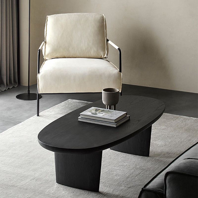 North European Wooden Coffee Table Oval Coffee Table for Living Room