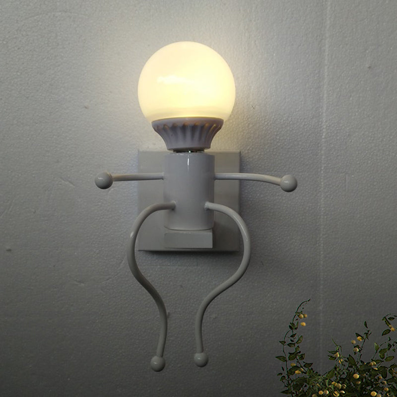 Schwarz/weiße menschliche Form Lampenlampe Art Deco Metallic 1/2-Kopf-Nachtwandmontage-Beleuchtung