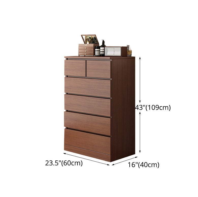 Walnut Storage Chest Modern Bedroom Storage Chest Dresser with 3 / 4 / 5 / 6 Drawers