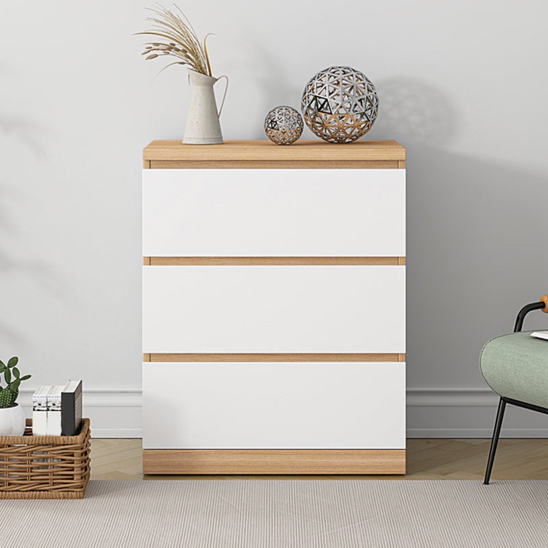 16" W White Storage Chest Modern Style Wooden Storage Chest Dresser with Drawers