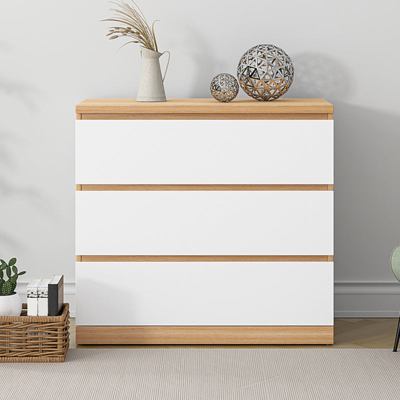 16" W White Storage Chest Modern Style Wooden Storage Chest Dresser with Drawers