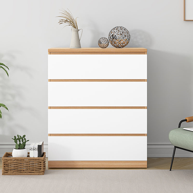 16" W White Storage Chest Modern Style Wooden Storage Chest Dresser with Drawers