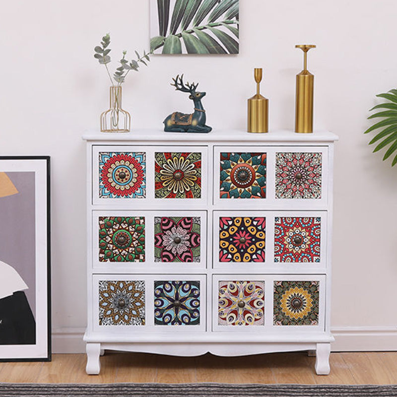 Brown Storage Chest Traditional Style Wooden Storage Chest Dresser with Drawers