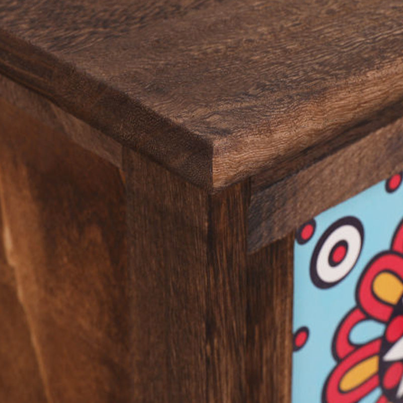 Brown Storage Chest Traditional Style Wooden Storage Chest Dresser with Drawers