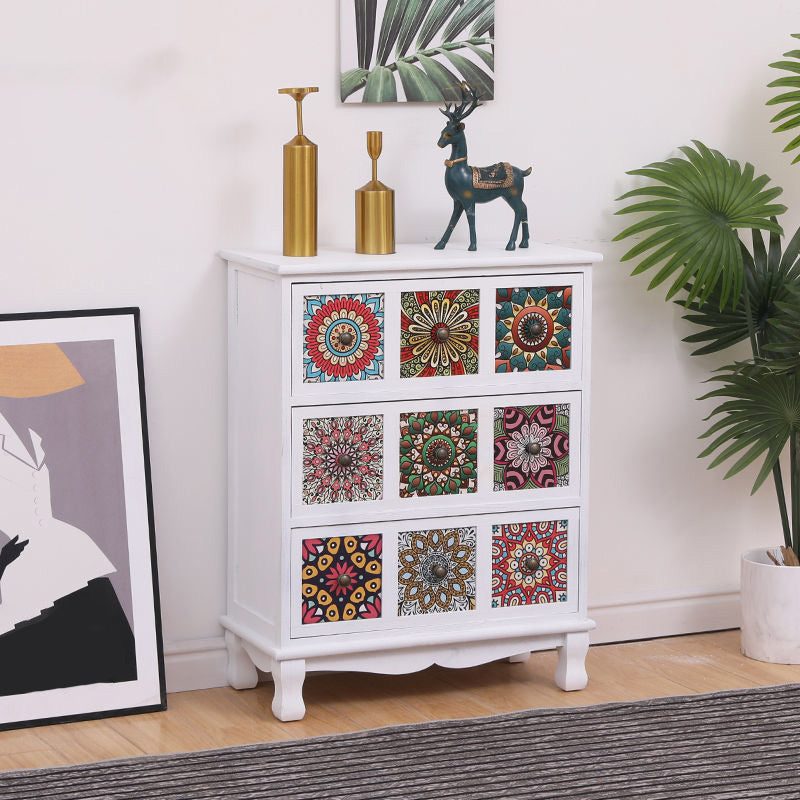 Brown Storage Chest Traditional Style Wooden Storage Chest Dresser with Drawers