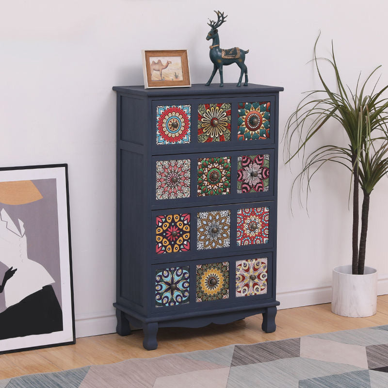 Brown Storage Chest Traditional Style Wooden Storage Chest Dresser with Drawers