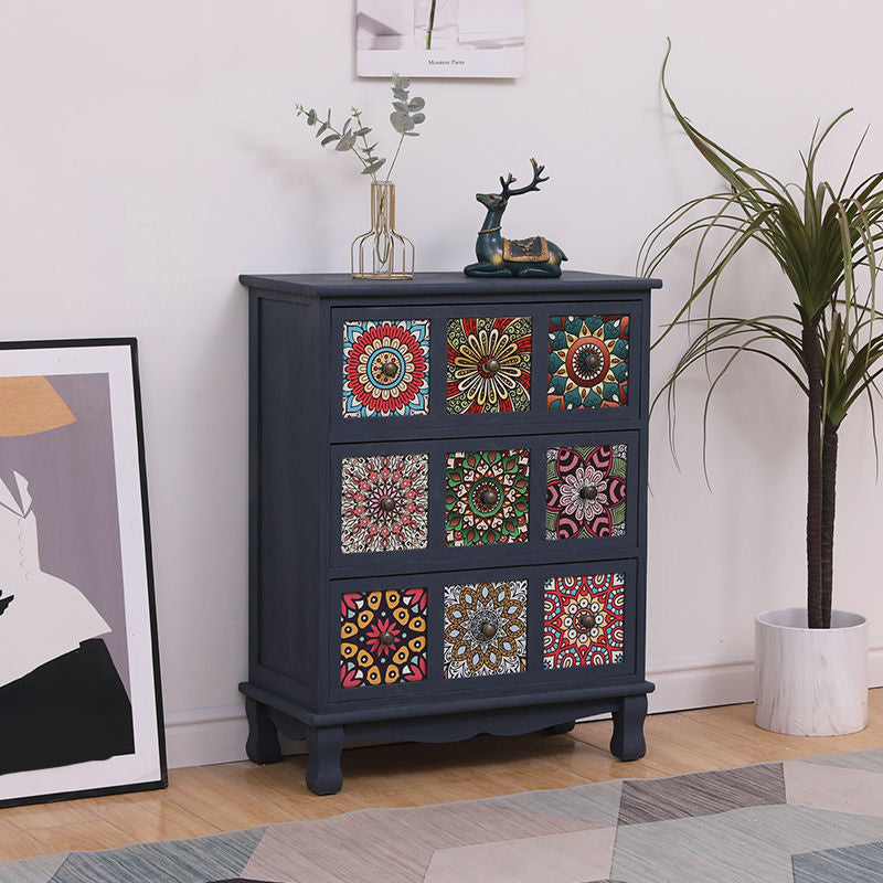 Brown Storage Chest Traditional Style Wooden Storage Chest Dresser with Drawers