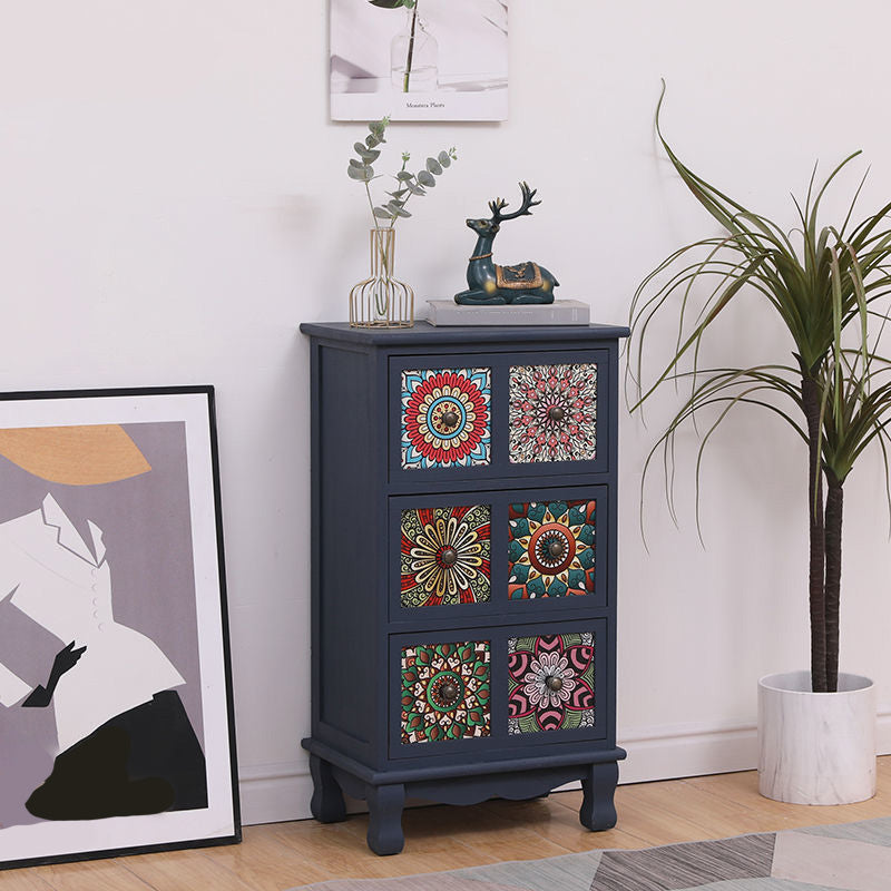 Brown Storage Chest Traditional Style Wooden Storage Chest Dresser with Drawers