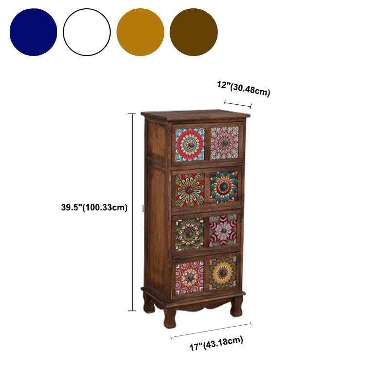 Brown Storage Chest Traditional Style Wooden Storage Chest Dresser with Drawers