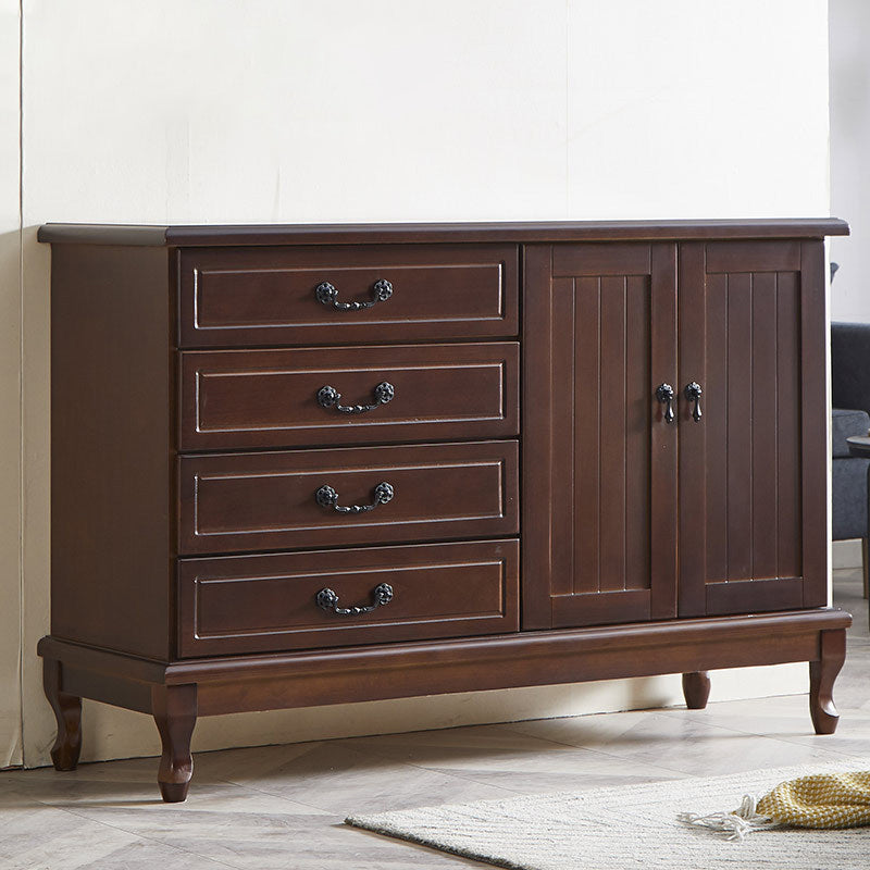 Traditional Style Storage Chest Wooden Combo Dresser in White and Brown