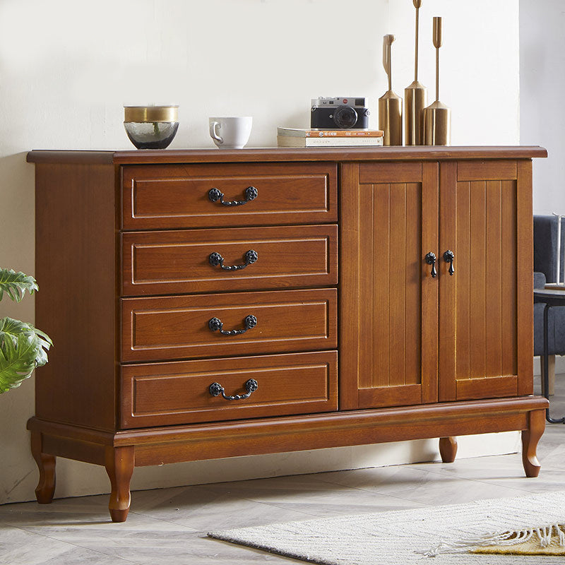 Traditional Style Storage Chest Wooden Combo Dresser in White and Brown