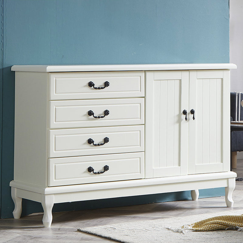 Traditional Style Storage Chest Wooden Combo Dresser in White and Brown